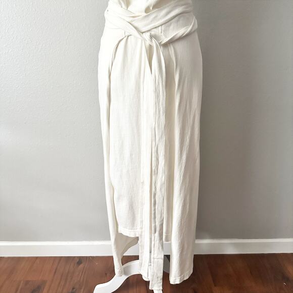 Free People Beach 100% Cotton Wrap Midi Dress Swim Cover-up women’s size large - Picture 4 of 12